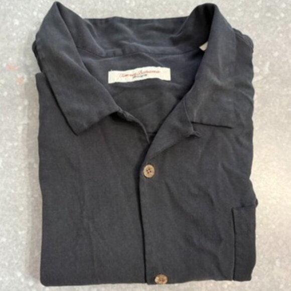 Tommy Bahama Black Linen Short-Sleeve Button-Up Shirt - Size XL - Picture 2 of 7